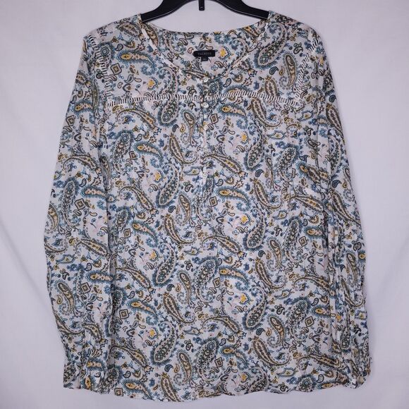 Talbots Top XL Paisley AOP Colorful - Picture 1 of 11